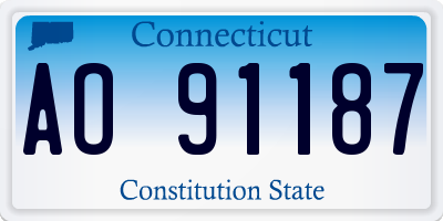 CT license plate AO91187