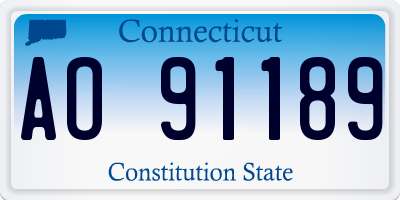 CT license plate AO91189