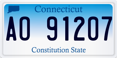 CT license plate AO91207
