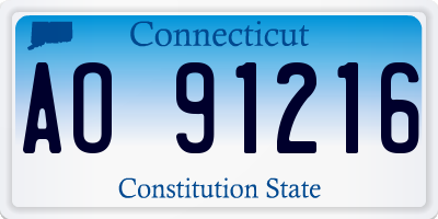 CT license plate AO91216