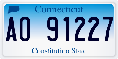 CT license plate AO91227