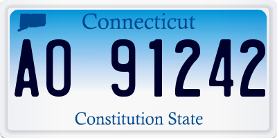 CT license plate AO91242