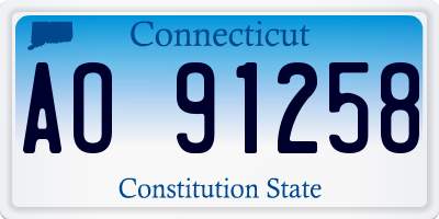 CT license plate AO91258