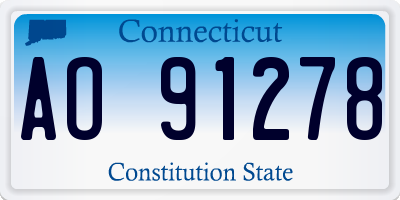 CT license plate AO91278