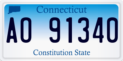 CT license plate AO91340