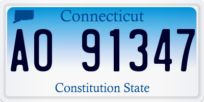 CT license plate AO91347