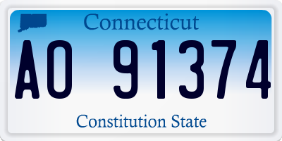CT license plate AO91374