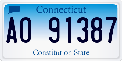 CT license plate AO91387