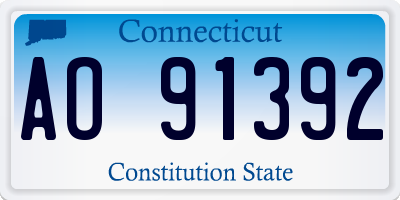 CT license plate AO91392