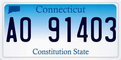 CT license plate AO91403