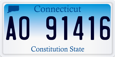 CT license plate AO91416