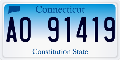 CT license plate AO91419