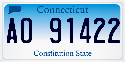 CT license plate AO91422