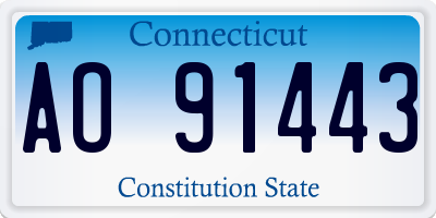 CT license plate AO91443