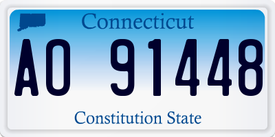 CT license plate AO91448