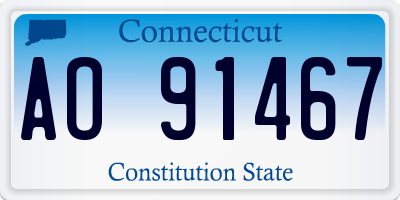 CT license plate AO91467