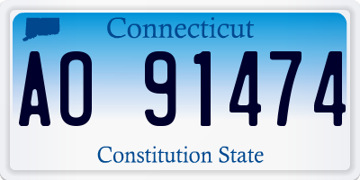 CT license plate AO91474