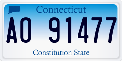 CT license plate AO91477