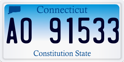 CT license plate AO91533