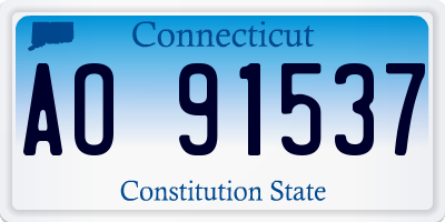 CT license plate AO91537