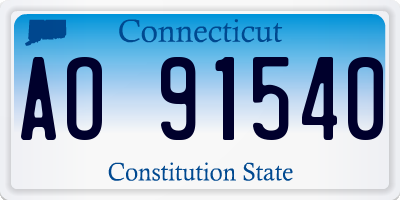 CT license plate AO91540