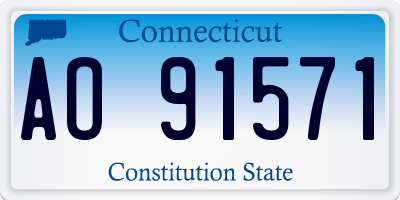 CT license plate AO91571