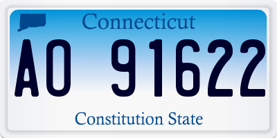 CT license plate AO91622