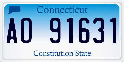 CT license plate AO91631