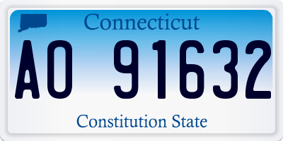 CT license plate AO91632