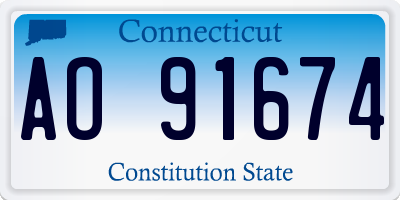 CT license plate AO91674