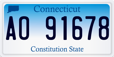 CT license plate AO91678