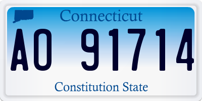 CT license plate AO91714