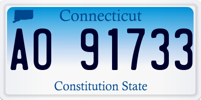 CT license plate AO91733