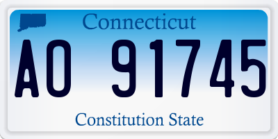 CT license plate AO91745