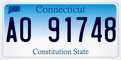 CT license plate AO91748