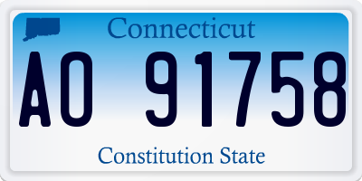 CT license plate AO91758