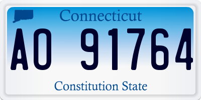 CT license plate AO91764