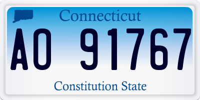 CT license plate AO91767