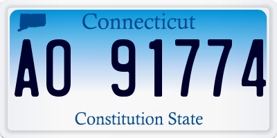 CT license plate AO91774