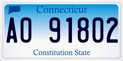 CT license plate AO91802