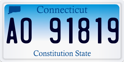 CT license plate AO91819