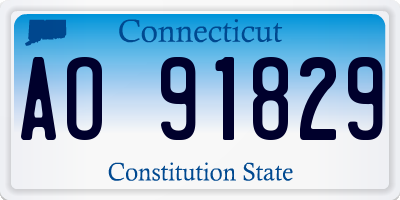 CT license plate AO91829