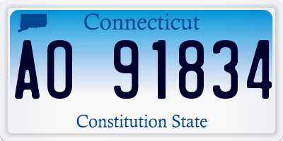 CT license plate AO91834