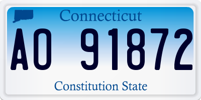 CT license plate AO91872