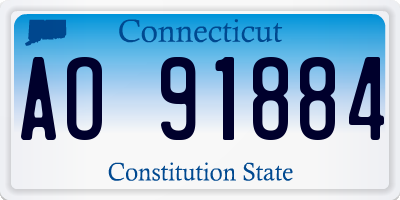 CT license plate AO91884
