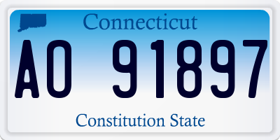 CT license plate AO91897