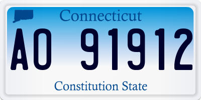 CT license plate AO91912