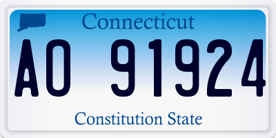 CT license plate AO91924