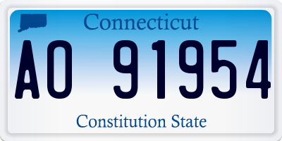 CT license plate AO91954