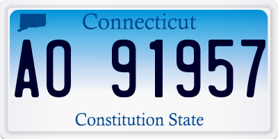 CT license plate AO91957